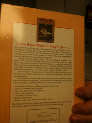 But never judge a book by it's cover! Because it might just have something on the back! Like King's Quest IV!