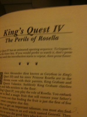 Here's the beginning write up for King's Quest IV