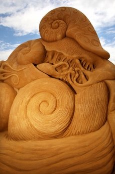 A sand sculpture entitled 'Giant Scorpion' carved by Fergus Mulvany from Ireland is seen at the Creepy Crawlies Sand Sculpting Exhibition on the Frankston waterfront on December 26, 2010 in Melbourne, Australia. International sand sculpture artists from around the world teamed up with their Australian counterparts to create the insect themed exhibition that will be open to the public until April, 2011.