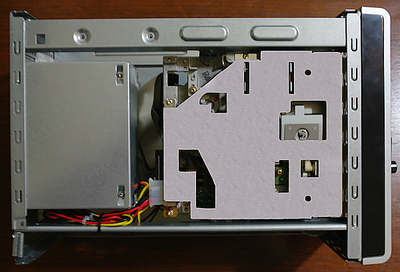Top view with drives mounted