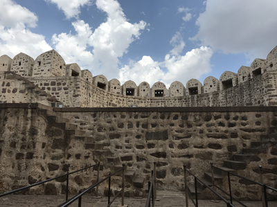 Golconda Fort - Over 500 years old. It was a hike to get to the fort. Literally. Up a small mountain. In 103 degree weather.