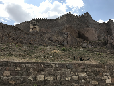 Golconda Fort - Over 500 years old. It was a hike to get to the fort. Literally. Up a small mountain. In 103 degree weather.