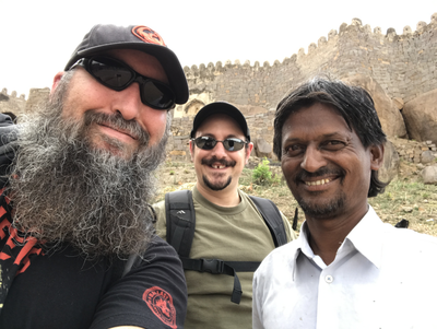 Golconda Fort - Over 500 years old. It was a hike to get to the fort. Literally. Up a small mountain. In 103 degree weather. With our tour guide; who was excellent about telling us about the history and various uses of walls, rooms, etc.